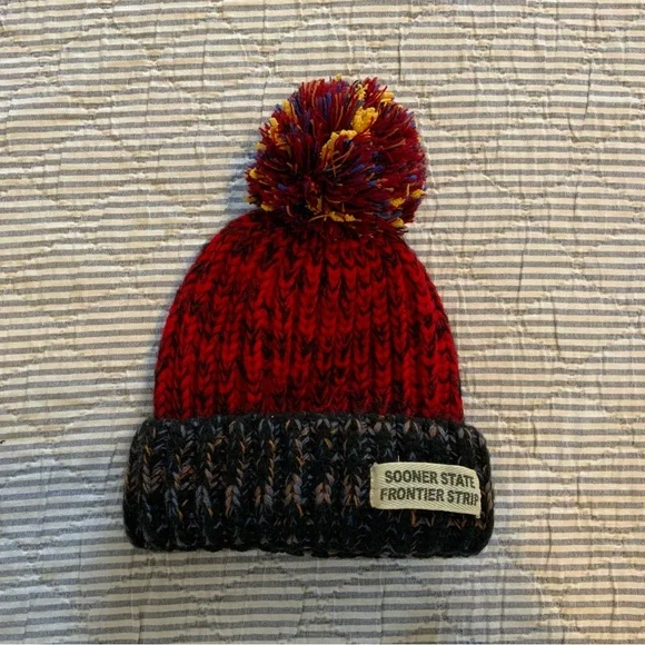 Accessories | Red Marled Knit Beanie With Pom | Poshmark display picture 2